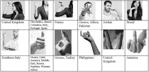Offensive Hand Gestures Table